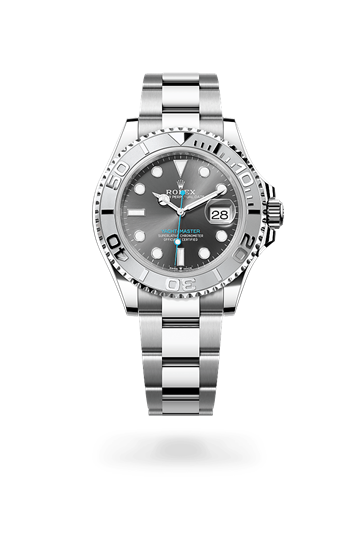 Yacht-Master 40 * Oyster, 40 mm, Oystersteel and platinum with a Slate Platinum bidirectional rotatable 60-minute graduated with raised numerals bezel and Oyster, three-piece solid links bracelet