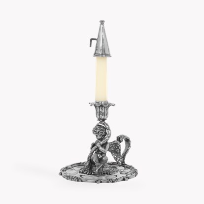 Silver William IV Cherub Design Chamber Stick