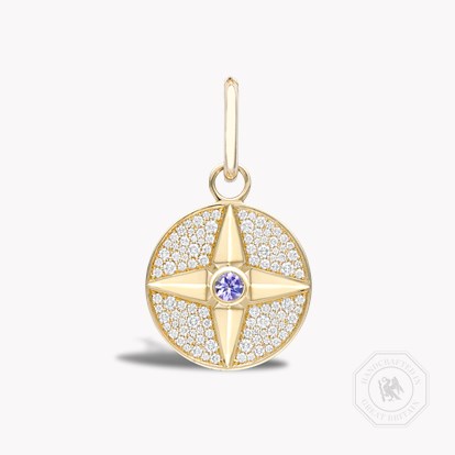 Tanzanite Pendant Charm in 18ct Yellow Gold