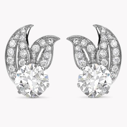 Art Deco Diamond Ear Studs 4.56ct in Platinum