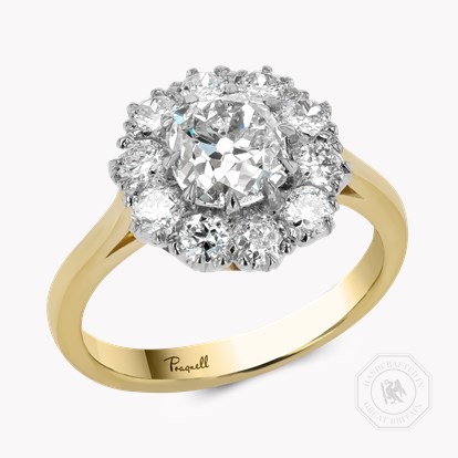 Coronet Old Cut 1.46ct Diamond Cluster Ring