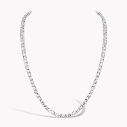 Brilliant Cut Diamond Line Necklace 31.28ct in White Gold
