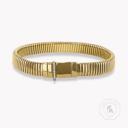 Fine Lines Flat Shape Bracelet 0.04ct in 18ct Yellow Gold