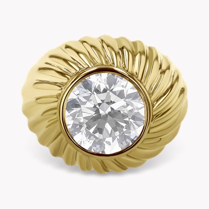 Brilliant cut 5.03ct Diamond Fluted Bombe Ring