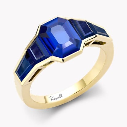 Kingdom Sri Lankan Sapphire Ring 4.33ct in 18ct Yellow Gold