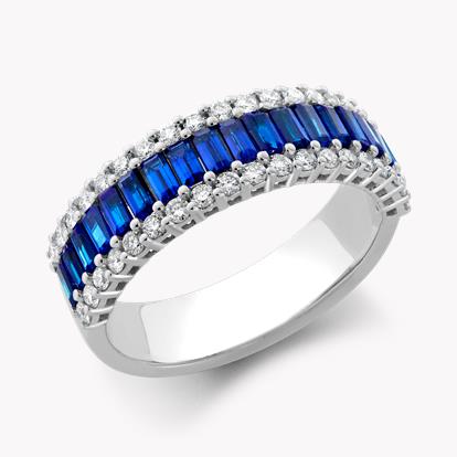 Sapphire and Diamond Eternity Ring 1.71ct in 18ct White Gold