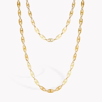 Belle Epoque French Fancy Oval Link 155cm Necklace