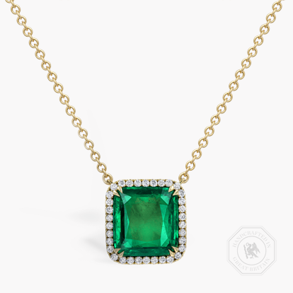 Masterpiece Celestial 5.58ct Muzo Emerald and Diamond Cluster Pendant in 18ct Yellow Gold