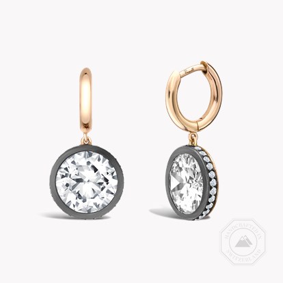 Masterpiece Legacy 7.21ct Diamond Drop Hoop Earrings in 18ct Rose Gold & Silver