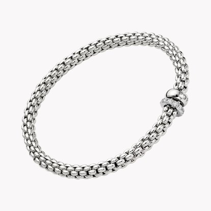Fope Solo Flex'It Diamond Bracelet 0.29ct in 18ct White Gold
