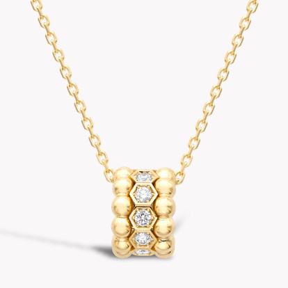 Bohemia Diamond Set Hexagonal Pendant 0.44ct in 18ct Yellow Gold