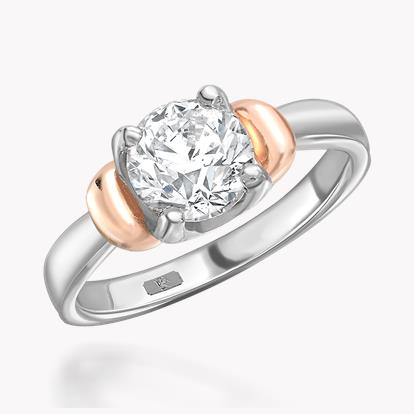 Empire 1.01ct Diamond Solitaire Ring in Platinum and 18ct Rose Gold