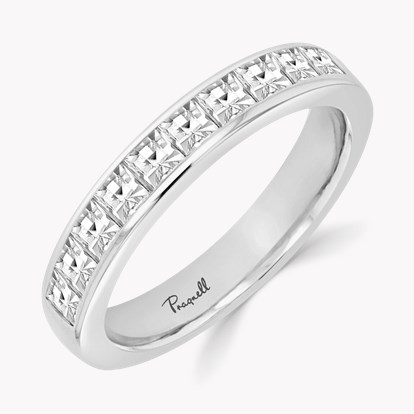 French Cut Diamond Half Eternity Ring