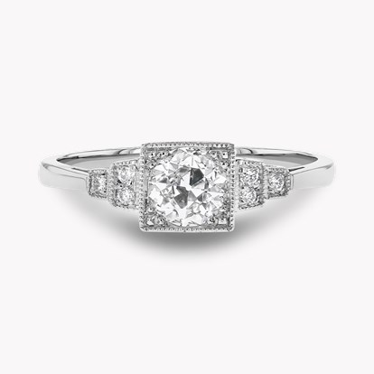 Art Deco Inspired Brilliant Cut 0.56ct Diamond Ring