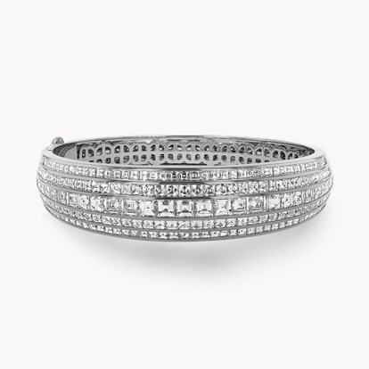 Manhattan five row Diamond bangle 15.02ct in Platinum