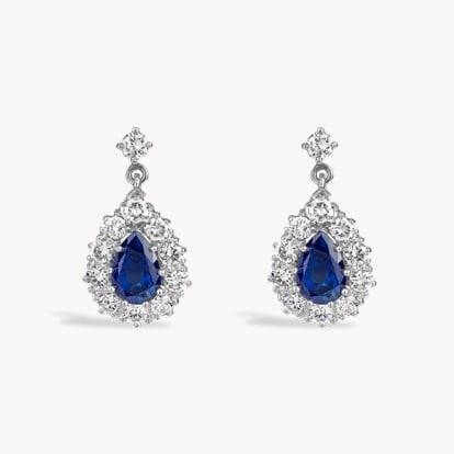 Pear Shaped Sapphire and Diamond Earrings
