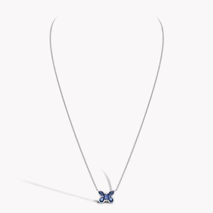 Butterfly Blue Sapphire Pendant Necklace