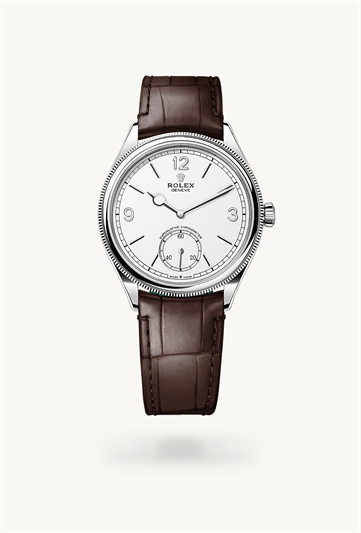Rolex 1908 39 mm, 18 ct white gold, polished finish