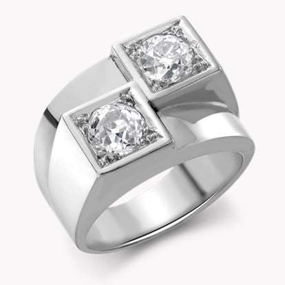 Art Deco Boivin Chevalier Style Ring 1.24ct in 18ct White Gold