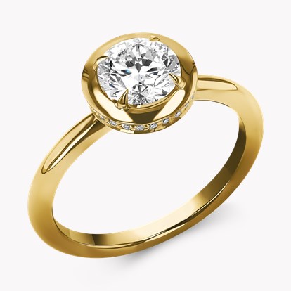 Skimming Stone Diamond Ring 1.10ct in 18ct Yellow Gold