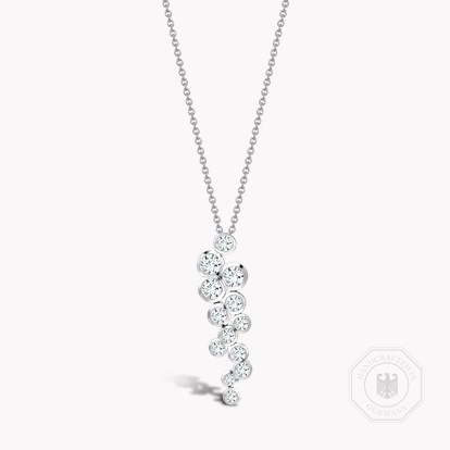 Bubbles Diamond Drop Pendant 3.05ct in 18ct White Gold