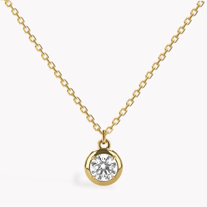 Skimming Stone 1.00ct Diamond Pendant in 18ct Yellow Gold