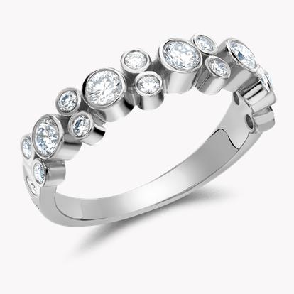 Bubbles Diamond Band Ring 0.77ct in White Gold