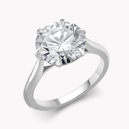 Classic Six-Claw 4.08ct Diamond Solitaire Ring in Platinum