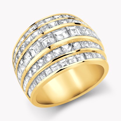 Manhattan Collection Five Row Diamond Ring 6.59ct in 18ct Yellow Gold