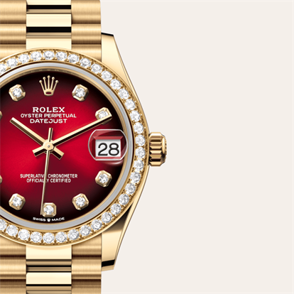 Datejust 31, Oyster, 31 mm, yellow gold and diamonds watch