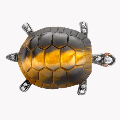Victorian Tortoise Brooch in 18ct Rose Gold and Silver