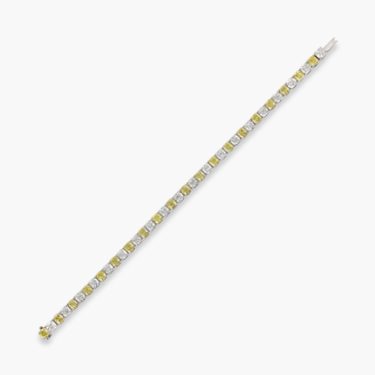 Cushion Cut 11.30ct Fancy Yellow Diamond Bracelet