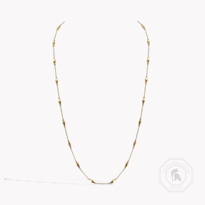 Mini-Cleopatra Gold Faceted Barrel Link Chain 60cm Necklace