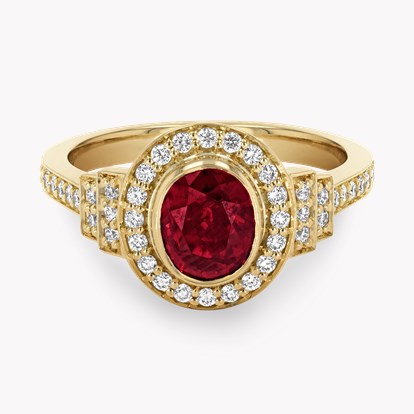 Mozambique 1.61ct Ruby and Diamond Cluster Ring