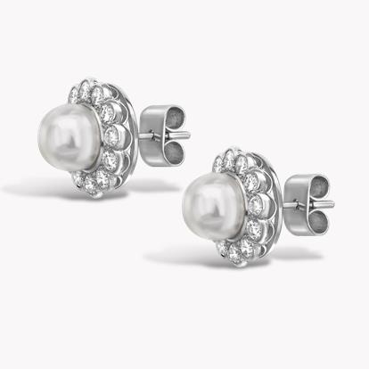 Contemporary Natural Pearl Ear Studs