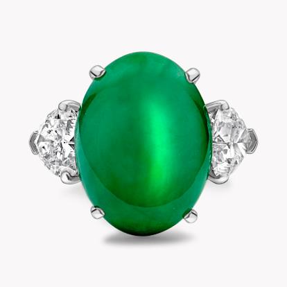 Jade and Heart Diamond Ring