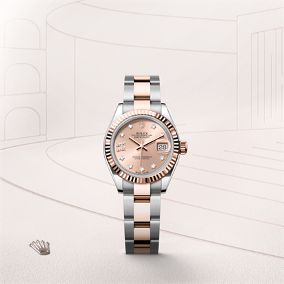 Lady-Datejust, Oyster, 28 mm, Oystersteel and Everose gold watch