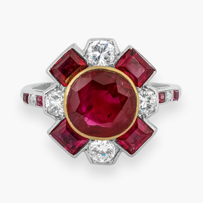 Cartier Art Deco 2.05ct Burma Ruby and Diamond Ring