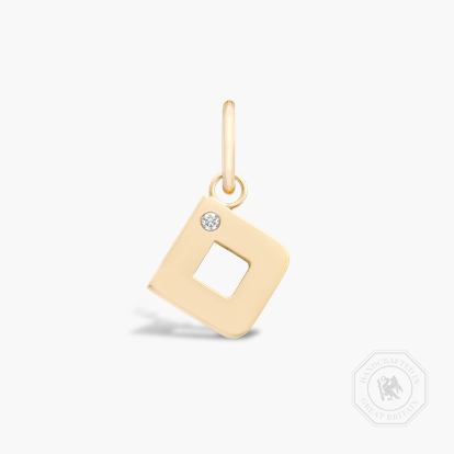 Letter D Diamond Pendant Charm