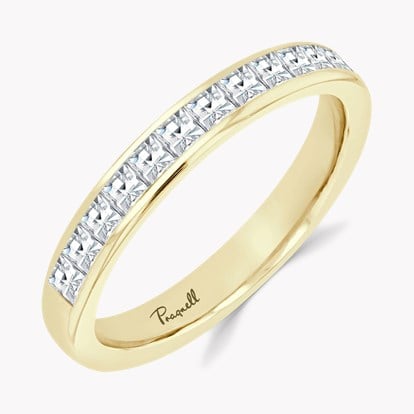 French Cut Diamond Half Eternity Ring 0.73ct in 18ct Yellow Gold