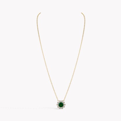 Brilliant Cut 0.52ct Emerald and Diamond Pendant