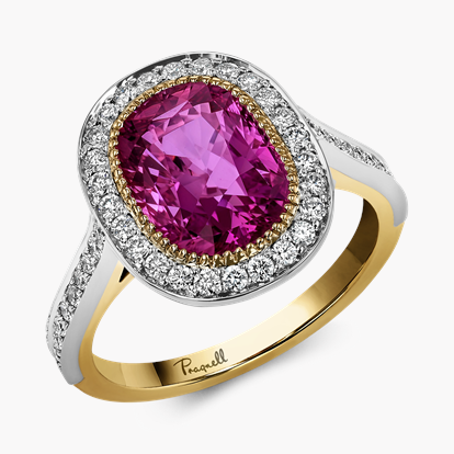 Masterpiece 3.72ct Burmese Ruby and Diamond Cluster Ring in 18ct Yellow Gold & Platinum