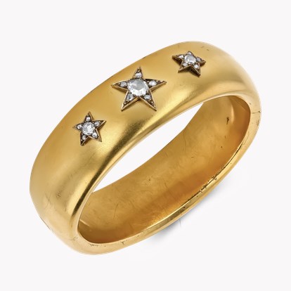 Rose Cut Diamond Star Motif Bangle