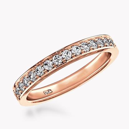 Brilliant Cut Diamond Half Eternity Ring 0.15ct in 18ct Rose Gold