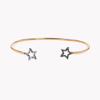 Rosa De La Cruz Star Black and Brown Diamond Bangle 0.12ct in 18ct Rose Gold