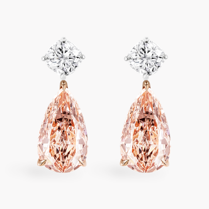 Masterpiece 6.01ct Fancy Pink-Brown Diamond Drop Earrings in Platinum