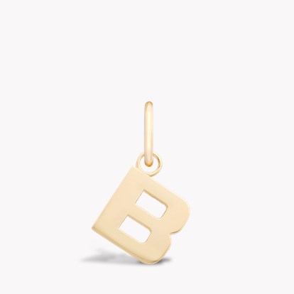 Letter B Pendant Charm in 18ct Yellow Gold