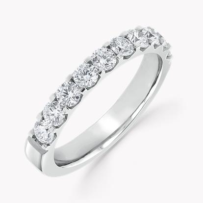 Classic 1.00ct Diamond Half Eternity Ring in Platinum