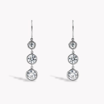 Brilliant Cut 1.90ct Diamond Drop Earrings in 18ct White Gold