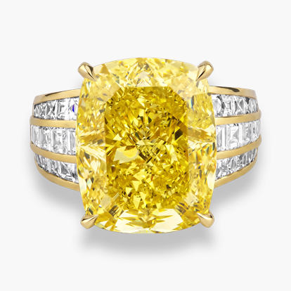 Masterpiece Manhattan 14.15ct South African Fancy Vivid Yellow Diamond Ring